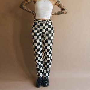 P&Co Checkered Black and White Utility Pants size 12 US